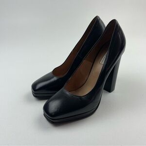 DRIES VAN NOTEN THICK HEEL BLACK PUMP SIZE 36 US 5.5-6 $685